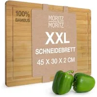 Moritz & Moritz Schneidebrett XXL Schneidebrett Bambus Groß - 45 x 30cm, Bambus, (45x30, 1-St), mit Saftrille