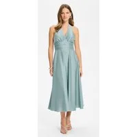 SWING Cocktailkleid - Neckholder Kleid aus Satin Figurbetonte Passform mit fließendem Rockteil