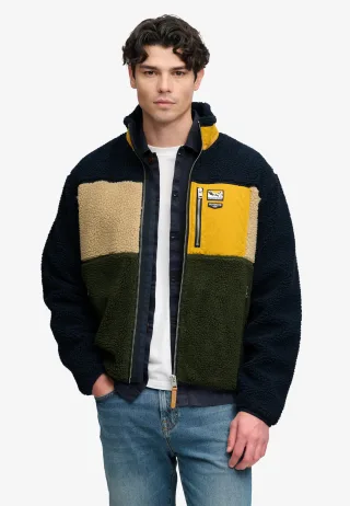 Superdry - Colour Block Retro Zip Fleece eclipse navy mix - Gr. - L