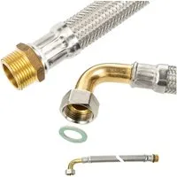 tecuro Flexschlauch Flexschlauch IG mit Bogen 90° x AG - für & Heizung - Made in Germany