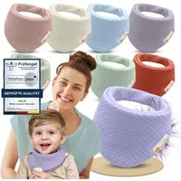 Mallie Lätzchen Musselin Lätzchen Baby im 6er oder 8er Set, (Als Bibs, Dreieckstuch Baby, Baby Lätzchen -, 8-St., Musselin Halstuch Baby, Musselintücher Baby und Babylätzchen), Sabberlätzchen Baby Halstücher Baby