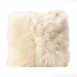 Echtes Schaffell, Beige, 40 x 40 cm, einseitiges Kissen aus echter Wolle