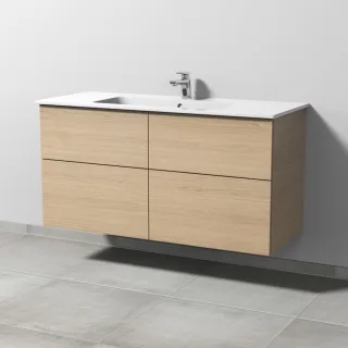 Sanipa 3way Waschtischunterbau zu Duravit ME by Starck Waschtisch mit 4 Auszügen, Eiche-Nordic SM72748