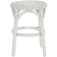 Krines Home Badhocker Hocker aus natürlichem Rattan Rattanhocker Beistell-Hocker Rund Ø 34cm, Schemel Badhocker
