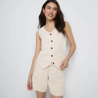 Weste aus Crêpe, Damen,  Weiß, Polyester, by Lands' End