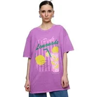 Worldclassca T-Shirt Worldclassca Oversized Print PINK LEMONADE T-Shirt Sommer Oberteil