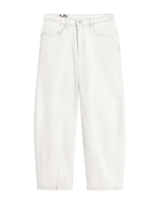 Opus - Barrel-Fit Jeans : Lissie bold beige/weiß - Gr. - L28