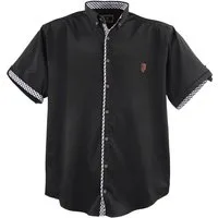 Lavecchia Kurzarmhemd Lavecchia Herren Kurzarmhemd 9003A (Dark-Black, 4XL) modisches & zeitloses Herrenhemd