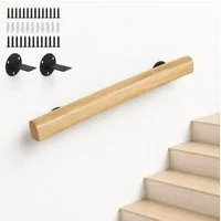 BlingBin Handlauf Treppengeländer Geländer Treppenhandläufe aus Holz 50/80/120cm, 50 cm Gesamtlänge, (1 Stück, 1 St., 50cm), Rutschfester Holzhandlauf Treppengeländer für Treppen Balkon