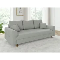 S-Style Möbel 3-Sitzer Sofa Zara mit Holzfüßen im skandinavischen Stil aus Cord-Stoff, mit Wellenfederung