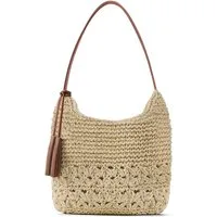 Zaewry Umhängetasche Schultertasche,Strandtasche, Tragetasche, Korbtasche, Minibag, Henkeltasche, Bast-Optik, Sommertasche, Crossbody Bag