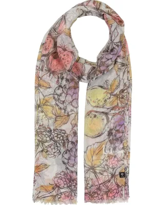 fraas - Schal Sustainability Edition - Schal mit handgezeichnetem Früchte-Design smoky grape - Gr. - OS