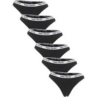 Fabio Farini String Damen Unterhosen - Frauen Tanga aus Baumwolle (Packung, 6-St) im sportlichen Look mit Designerbündchen