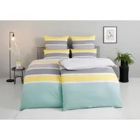 TOM TAILOR HOME Bettwäsche Felix in Gr. 135x200 oder 155x220 cm, Renforcé, 3 teilig, mit GRATIS-Zugabe: Gästehandtuch (100% Baumwolle), mit Reißverschluss
