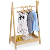relaxdays Kleiderständer für Kinder mit Ablage