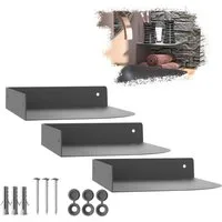 SO-TECH® Wandregal Eckregal HOVER 20/30 x 15/20 x 3 cm inkl. Befestigungsset, 3-tlg., Wandmontage, für Bad Küche oder Wohnzimmer, Anthrazit
