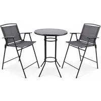 VCM Garten-Essgruppe Garlos 108x70x70cm, (Set, 3-tlg., 1x Tisch 2x Stuhl)