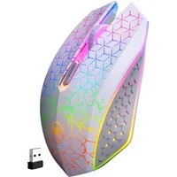 S&T Design RGB Gaming Maus Kabellos Wireless Leise Funk Bluetooth Maus (Funk, Bluetooth, kabelgebunden, 1600 dpi, USB-C Aufladbar Ergonomische Optische Maus für PC/Macbook/Laptop)