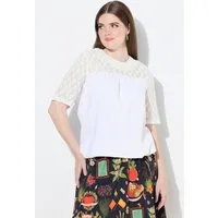 Ulla Popken T-Shirt T-Shirt Spitze Stehkragen Halbarm