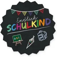 itenga Aufkleber itenga 10x Aufkleber Sticker "Endlich Schulkind / Tafel" Freiform 12 x