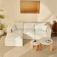 LITBIRD Sofa Ecksofa mit Schlaffunktion, extra tiefe Sitzfläche, Chenille-Bezug, 4 Teile, Modulares L-Form Sofa 265 cm, moderne Couch, ohne Montage