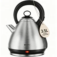 Scheffler Wasserkocher Edelstahl 3,5/6 Liter Retro Teekocher Elektrischer Trockengehschutz, 3.5 l, 1800 W, Schnellkochfunktion, Perfect-pour-Ausgustülle, Fester Filter, BPA-frei