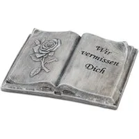 formano Skulptur Trauerdekoration, Höhe: 6cm, Farbe: Grau, Motiv: Buch