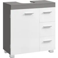 VASAGLE Waschbeckenunterschrank Badezimmerschrank Badschrank mit 3 großen Schubladen, 2 Fächer hinter der Tür, Breite 60/70 cm