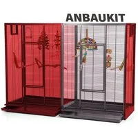 Montana Cages Vogelkäfig Anbaukit für Vogelvoliere - New Melbourne - Antik Wagerecht verdrahtet, Voliere, ca. 80 x 50 x 110cm, Zink- und Schwermetall-frei, Ungiftig