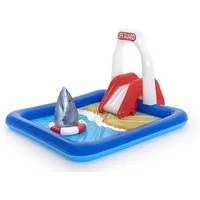 Bestway Planschbecken Rettungsschwimmer, (Packung, Inkl. Rutsche), 234 x 203 x 129 cm