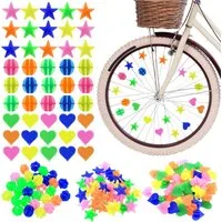 FELIXLEO Fahrradreflektor 324 Fahrrad Speichen Deko Bunt Reflektierend Stern Herz Kinder, (1 St)