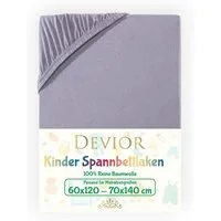 Devior Spannbettlaken für Baby- & Kinderbetten 60x120 & 70x140, 100% zertifizierte Baumwolle, Jersey, Gummizug: Rundumgummizug, Kinderspannbettlaken bis 12cm Matratzenhöhe, atmungsaktiv & farbenfroh