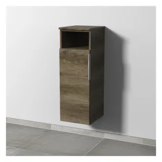 Sanipa 3way Mittelschrank mit 1 Tür und 1 offenem Fach, Eiche-Nebraska, UM13037 UM13037
