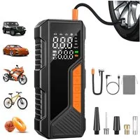 AKKEE Akku-Luftpumpe Elektrische Luftpumpe, wiederaufladbare Luftpumpe, Mini Kompressor, elektrische Luftpumpe mit Licht, Digitale LCD-Bildschirm