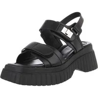 Ital-Design Modische Sandalen mit ergonomischer Sohle für Damen Plateausandaletten (89930007) Blockabsatz Sandalen & Sandaletten in Schwarz