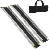 FIVMEN Auffahrrampe Rollstuhlrampe Teleskoprampen Teleskopschiene Türschwelle Aluminium, Schwellenrampe Rollstuhl Rampe Türschwellenrampe Tragfähigkeit 300 kg