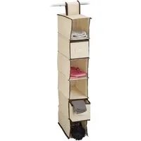 relaxdays Hängeaufbewahrung Hängeregal für Kleiderschrank, Beige