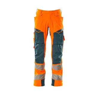 MASCOT Herren Hose mit Knietaschen ACCELERATE SAFE Hi-vis Orange / Dunkelpetroleum 44 - 19079-511-1444-82C44