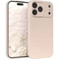 EAZY CASE Handyhülle für Apple iPhone 17 Pro Max Hülle Silikon 6,9 Zoll, Bumper Case Matt Slimcover Silikonschutzhülle elastisch Taupe / Beige