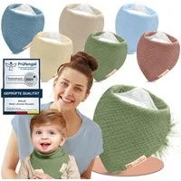 Mallie Lätzchen Musselin Lätzchen Baby im 6er oder 8er Set, (Als Bibs, Dreieckstuch Baby, Baby Lätzchen -, 6-St., Musselin Halstuch Baby, Musselintücher Baby und Babylätzchen), Sabberlätzchen Baby Halstücher Baby