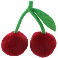 Dekoleidenschaft Dekokissen "Cherry" Kuschelkissen rot Plüschdeko Kirschen Sofakissen 35x16x30 cm, Zierkissen, Couchkissen