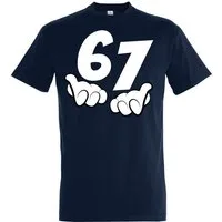 Youth Designz Print-Shirt Herren T-Shirt "67" lustig Fun-Print Statement Geschenk Trend mit witzigen und humorvollen Aufdruck als Geschenk für Männer