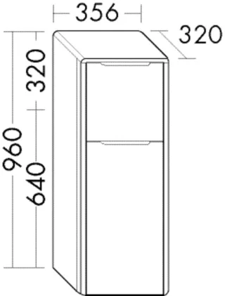 Burgbad Halbhoher Schrank Oteo 960x356x320 Weiß Matt, UHJC035RF7428 UHJC035RF7428