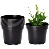 Garronda Blumentopf Kunststoff rund Pflanztopf Kräutertopf Anzuchttopf für Garten GD-0025 (10 St)