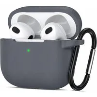 CoolGadget Kopfhörer-Schutzhülle Basic Silikon Hülle für AirPods 3 Schutzhülle mit Karabiner, Soft Touch Case, stoßfest, rutschfest, 360° Schutz, kabellos ladbar