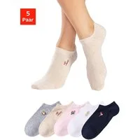 H.I.S Sneakersocken Damen Sneaker Socken bestickte Sommerliche Baumwollsocken (Packung, 5-Paar) mit Motivstickerei