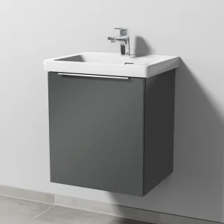 Sanipa 3way Waschtischunterbau zu Villeroy & Boch Subway 3.0 Waschtisch mit 1 Tür, Anthrazit-Glanz UF84479