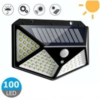Rhein Beleuchtung LED Solarleuchte Solar Wandleuchte mit Bewegungssensor – 100 LED, 3 Modi, IP65, Solar Bewegungsmelder außen – Solarlampen für außen wasserdicht, LED fest integriert, Tageslichtweiß, Solar Außenlampe mit 120° Erkennung – kabellos & e