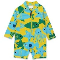 Toby Tiger Schwimmanzug Badeanzug langarm mit Fisch Print