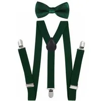 axy Hosenträger Kinder Jungen Hosenträger und Fliege set für Kinder 7-12 Jahren (2-St., 2er Set) Hosenträger mit farblich passender Fliege, verstellbar und elastisch